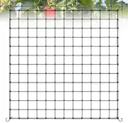 TOMVAES Grow Net, Trellis Netting, Elastic, Black, Square, Plant Support, 120*120cm