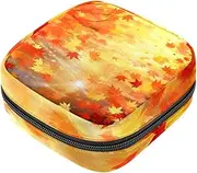 Period Bag,Sanitary Napkin Storage Bag,Autumn Leaves Fall,Tampon Bag for Purse