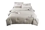 Air Conditioning Quilt Set Lightweight Blanket for Summer Hot Sleeper-4 Pieces, Light Grey