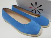 Isaac Mizrahi Live Sz US 10 M Womens Suede Espadrille Slip-On Shoes Coastal Blue