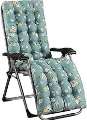 Patio Lounge Chair Cushion, Indoor Outdoor Floral Printed Sun Lounger Pad with Ties Rocking Chair Sofa Cushion High Back Chair Cushions(D,120x48cm)