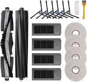 18PCS Accessories Kit Replacement for Ecovacs Deebot X2 Omni / X2 / X2 Pro / DEX86 Robot Vacuum Parts, 2 Main Brush, 6 Side Brush, 4 Filter, 4 Mop Cloth, 2 Small Tools