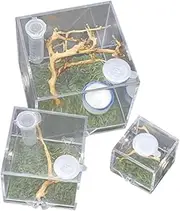COLLBATH Small Portable Spider Terrarium 3 Pack Jumping Spider Feeding Box Acrylic Insect Habitat Case
