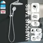 Chrome 9" Round Shower Head Set 2 IN 1 Gooseneck Wall Arm Diverter Mixer Tap