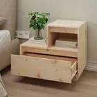 Set Of 2 Bedside Tables Solid Wood Pine Bedroom Furniture Nightstand Cabinet