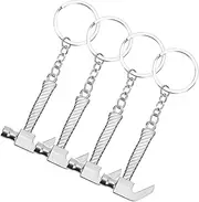 [TOVINANNA] 4Pcs Mini Hammer Keychain Metal Keyring Pendant Creative Key Holder Ring for Car Keys Bag Decoration for Birthday Party Favors