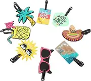 [CAXUSD] 8pcs Beach Luggage Tags Millennium Travel Bag Labels Adorable Cartoon Suitcase Tags Set