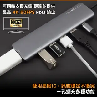 【Intopic】HBC-660 六合一 Type-C 多功能 HDMI + USB3.2 集線器 USB HUB