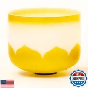 Leize Crystal Singing Bowl Gold Chakra Tuned Quartz 9” wide 432hz F Note with