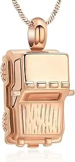 BIAIHQIE Car Urn Necklace for Ashes Stainless Steel Cremation Jewelry Ashes Pendant for Women Men Keepsake Memorial for Jewelry-Rose