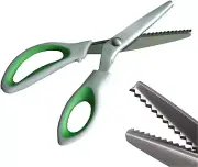 Green Pinking Shears Comfort Grips Crafts Zig Zag Cut Sewing Scissors,Profession