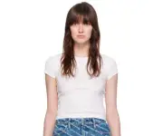 ALEXANDER WANG WHITE CRYSTAL HOTFIX TSHIRT