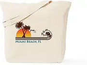 CafePress Miami Beach FL Tote Bag Natural Canvas Tote Bag, Reusable Shopping Bag