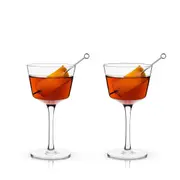 Viski Angled Crystal Nick & Nora Glasses Set of 2