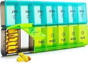 Mossime XL Large Daily Pill Organizer 2 Times a Day, Extra Jumbo 7 Day Pill Box Am Pm, Weekly Day Night Vitamin Holder, Medicine Organizer, Big Pill Container, Medication Dispenser 14 Compartments