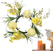 Coronas De Velas De Pascua,Anillos De Velas De Huevos De Pascua,Coronas De Velas Para Decoraci?n De Escritorio | Coronas De Anillos De Velas De Primavera, Anillo De Candelabro Artificial De Pascua, Co