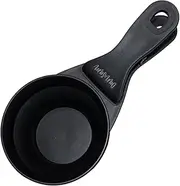 Dan & Sam 3-in-1 Food Scoop, Black, 1 Cup - Versatile Measuring Tool for Dry & Wet Ingredients, Durable & Easy-to-Clean, Ideal for Cooking, Baking & Pet Food Portioning