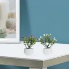 4 Pcs Artificial Potted Plant Miniature Simulated Plants Small Fake Flower