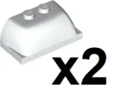 LEGO 2 New White Windscreen 2 x 4 x 1- 1/3 Studs Vehicle Aircraft Pieces WH22