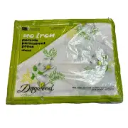 Vintage 1970s MCM Sheet Set Floral Dogwood Print Twin Bottom Fitted Sheet Green