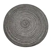 Grey 4PCS 30CM Round Jacquard-Weaved Non Slip Placemats Dining Table Place Mats Set