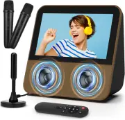 Small Portable TV with 7" HD 1080P Touch Screen, Mini Karaoke Machine with 2 Wir