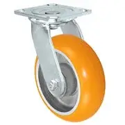 6" x 2" Sirius HD Donut Polyurethane on Aluminum Wheel - Swivel Casters - Plate