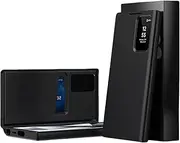 Premium Leather Smart Window Flip Phone Case for Samsung Galaxy S25/S24/S23/S22 Ultra Plus, Flip Phone Case with Card Slot & PC Frame, Flip View Small Window Business Cover (S23,Black)
