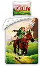 The Legend of Zelda Reversible Duvet Cover 140 x 200 cm and Pillowcase 70 x 90 cm, Multi-Colour, 100% Cotton