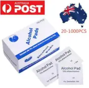20-1000PCS Medi 75% Alcohol Pads Wipes Swabs Sterile Skin Swab Prep Clean Pads