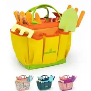 Kids Gardening Tool Set with Tote Bag Spade Watering Can Rake and Gloves