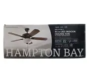 Hampton Bay Wellston II 44" Indoor LED Bronze Downrod Ceiling Fan+Light Kit OB