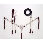 Royal King RKing Silver Ferruled Dbl Ear Headstall Black