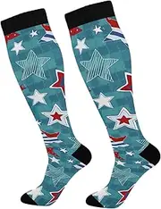[GAIREG] Blue Sun Moon on Dark Sport Compression Sock Gym Tube Socks Compression Sock for Men