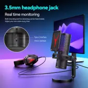 Professional Condenser Microphone for PC/Android Phone USB-C AUX Podcast Gaming