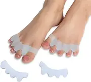 Wonder Care Silicone Toe Separator For Feet Gel Toe Pads Toe Big Toe Corrector Bunion Toe Straightener Yoga Toe Stretcher Hammer Toe Bunion White [Pair of 2-4Pieces]