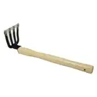 - 4-Claw Rake Garden Hand Rake Tool with Wooden Handle Agricultural Garden Tools
