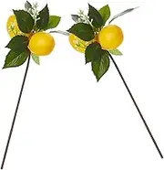 ABOOFAN 2Pcs Faux Lemon Stem Napkin Holder Buckles Artificial Lemon Branch Decor for Table Centerpieces DIY Projects and Vase Decorations Easy Care