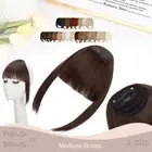 French Wispy Bangs Natural Women Forehead Hair Curtain Air Thin Thick Highlight
