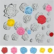 SAKOLLA Roses Flower Silicone Mold - 21 Cavity Mini Rose Fondant Mold for Sugarcraft, Cake Decoration, Gumpaste Icing, Polymer Clay, Chocolate, etc
