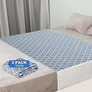 OUTCREATOR® Saddle Style Bed Pad with Tuck-in Sides,2PCS Absorbent Waterproof Washable Reusable Incontinence Underpad,Premium Quilted Tuckable Mattress Protector for Adult, Toddler,Pet(34"X39",Gray)