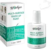 Multi-Surface Touch Up Paint, Waterproof and Quick Drying, Brush in Bottle, for Appliance and Home Repairs, Walls, Porcelain, Satin Finish, Cabinets, Furniture, Super Adhesion, 1.5 Fl Oz(Perfect White)