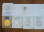 5 Sealed LEGO VIP Collectible Coins + Display Case Complete Set In Hand Complete
