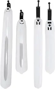 Mountain Mudguard Set - Pair Front Rear Mud Guard Set for All Bikes - Fenders (White)