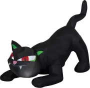 Gemmy Halloween Crouching Black Cat Airblown Inflatable 4 ft, Lights Up