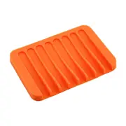 Biplut Soap Tray Creative Shape Flexible Silicone Creative Comb-Shaped Soap Dishes Storage Holder Home Supp Orange