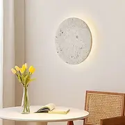 LED Indoor Wall Light Warm ray 20/25/30cm Minimalist Creative Yellow Travertine Wall Light Wabi-Sabi Cream Style Round Bedside Lamp Living Room Bedroom 110-240