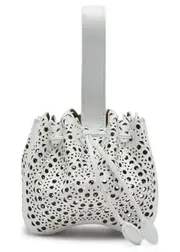 Alaïa Rose Marie Laser-cut Leather Bucket bag - White ONE SIZE