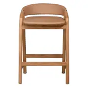 Inlay Counter Stool with Leather Backrest