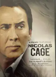 Nicolas Cage-4 Films-DVD-Trespass-Stolen-Humanity Bureau-Bad Lieutenant-New